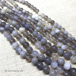 Perler Agat grå stenperler til smykker Natural Agate Gemstone Beads