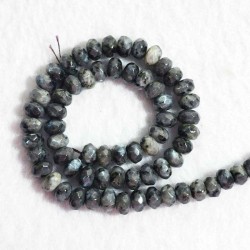 Perler Larvikit krystal sten Rondel Faceted Natural Larvikite Gemstone Beads
