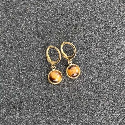 Øreringe Tigerøje ædelsten guld rustfrit stål leverback lås Tiger Eye Gemstone Earrings