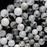 Rutilkvarts perler Natural Black Rutilated Quartz Gemstone Beads