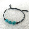 Herrearmbånd Turkis naturlig sten knyttet sort snor Turquoise Bracelet