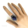 Ring Midnightstone oval Blue Sandstone sølv fingerring