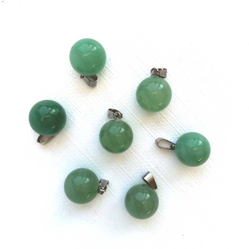 Aventurin Grøn krystal sten kugle vedhæng til halskæde Natural Green Aventurine Ball Pendant