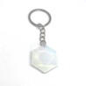 Nøglering Davidstjerne Opal sten hvid Opalit vedhæng