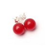Ørestikker Jade Rød sølv Natural Red Jade Gemstone øreringe