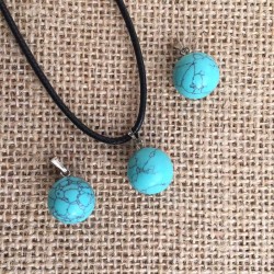 Vedhæng Turkis sten kugle Blue Turquoise Ball Pendant