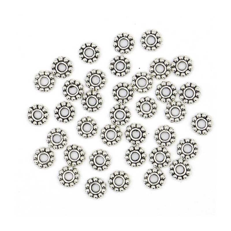 Spacer perler til smykker Sølv Metal Blomst 10 stk spacere lav selv smykker
