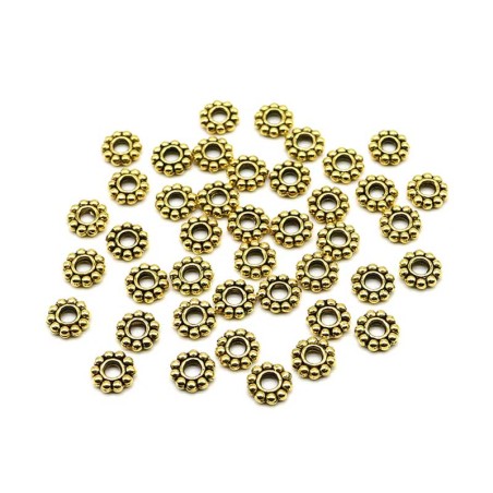 Spacer perler til smykker Antik Guld Metal Blomst 10 stk spacere lav selv smykker