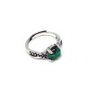 Ring Malakit ædelsten antik sølv justerbar fingerring Natural Green Malachite Silver Ring
