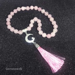 Tasbih 33 Rosakvarts perler muslimsk bedekrans Rose Quartz bedekæde