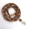 Mala kæde 108 Billed Jaspis perler Aum vedhæng bedekæde