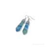 Blå Agat øreringe franske kroge Natural Blue Stripe Agate Gemstone Earrings