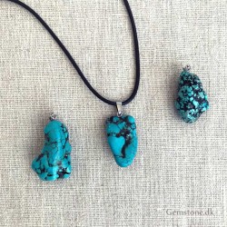 Turkis vedhæng friform ædelsten Natural Turquoise Gemstone Pendant