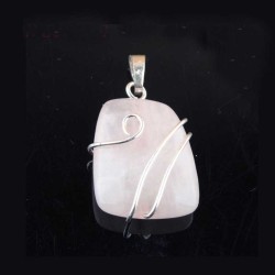 Krystal sten vedhæng Natural Crystal Silver Wire Wrap