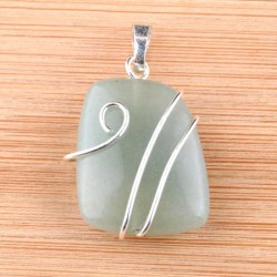 Krystal sten vedhæng Natural Crystal Silver Wire Wrap