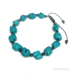 Armbånd Turkis sten knyttet snor Natural Turquoise Gemstone Bracelet