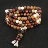 Malakæde 108 træperler 8mm elastisk bedekæde Mala Beads Necklace
