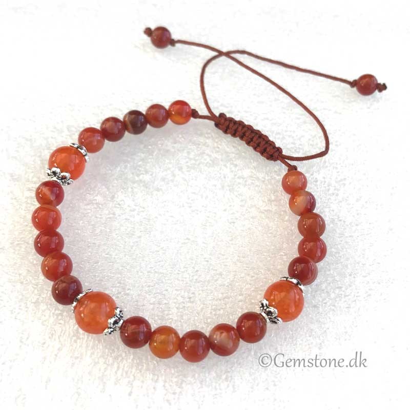 Orange Karneol armbånd Hara Chakra Svadhisthana Natural Carnelian Yoga Bracelet