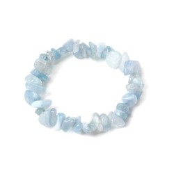 Armbånd Akvamarin ædelsten Natural Aquamarine Gemstone Chips Bracelet