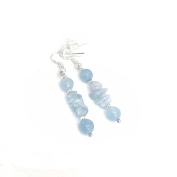 Akvamarin Øreringe sølv belagt Natural Aquamarine Gemstone Earrings