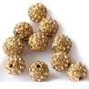 Rhinsten Perler Amber Krystal 10mm lerperler Disco Ball Beads DIY Jewelry