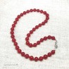 Halskæde Jade Rød stenperlekæde Natural Red Jade Gemstone Necklace