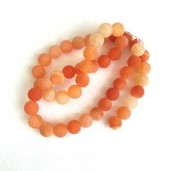 Perler Agat Orange Matte stenperler Natural Stone Agate Beads