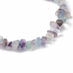 Armbånd Fluorit Krystalsten Natural Fluorite Gemstone Chips Bracelet