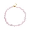 Halskæde Rosakvarts Krystal Ædelsten Natural Rose Quartz Gemstone Necklace