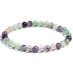 Fluorit armbånd ægte krystal sten Natural Colorful Fluorite Gemstone 6mm