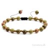 Armbånd Unakit sten knyttet snor Natural Unakite Gemstone Bracelet