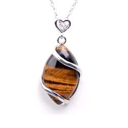 Vedhæng Tigerøje ædelsten Hesteøje vedhæng til halskæde Natural Tiger Eye Gemstone Pendant