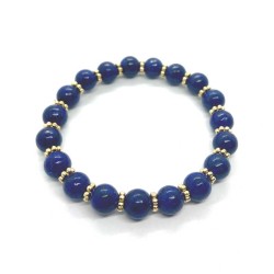 Armbånd Lapis Lazuli ædelsten gyldne mellemled Natural Blue Lapis Gemstone Bracelet