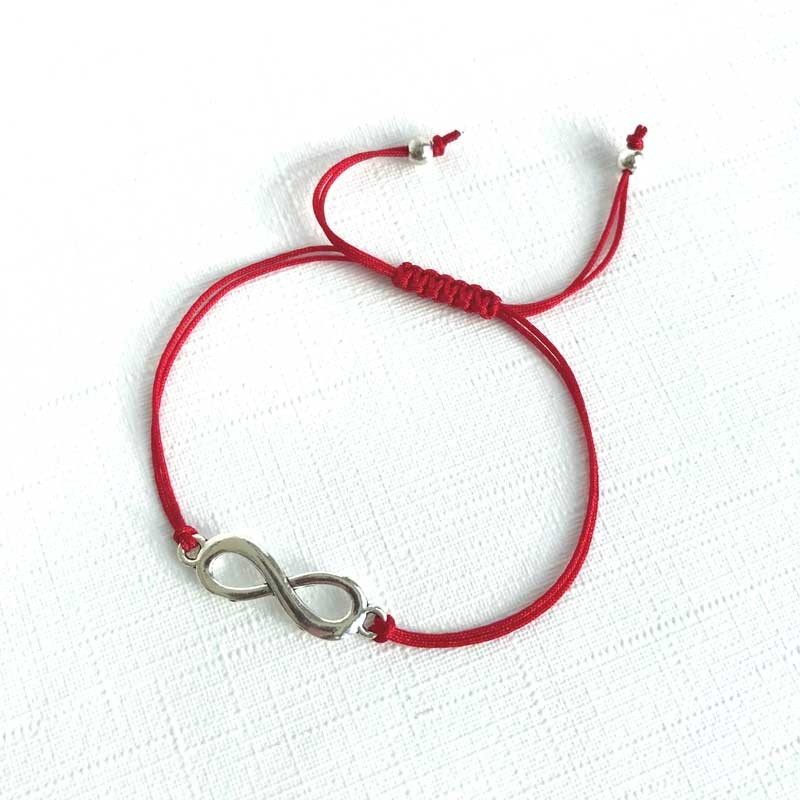 Rød snor tråd armbånd Kabbalah Evighedstegn Rød snor tråd armbånd Kabbalah Evighedstegn