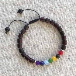 Yoga Armbånd Chakra sten og Sandeltræ perler - køb Yoga smykker