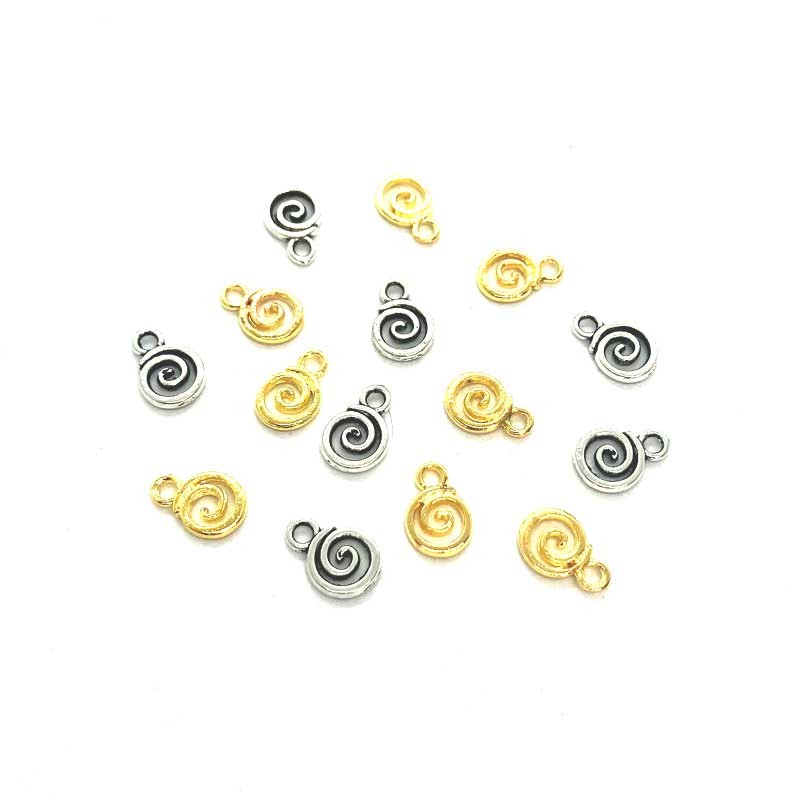 Charms / Vedhæng til smykker i Swirl Spiral form - køb smykkedele til smykkefremstilling Charms / Vedhæng til smykker i Swirl Spiral form - køb smykkedele til smykkefremstilling