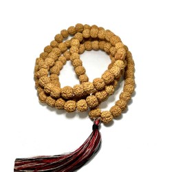 Mala Kæde Rudraksha 108 perler Natural Himalayan Bodhi Seed Mala Beads