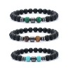 Herrearmbånd sort Onyx Malakit-Tigerøje-Turkis sten armbånd til mænd