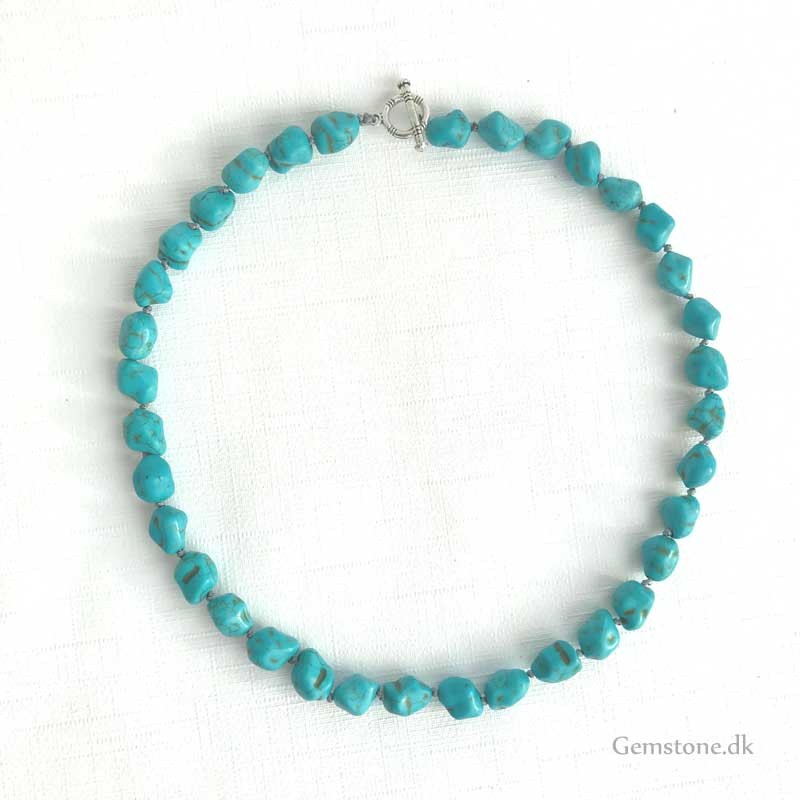 Turkis halskæde Irregular Turquoise Gemstone Necklace Turkis halskæde Irregular Turquoise Gemstone Necklace