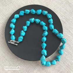Halskæde ægte Turkis sten Irregular Turquoise Gemstone Necklace