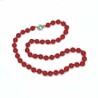Halskæde Jade Rød sten perlekæde Natural Red Jade Gemstone Necklace - køb online