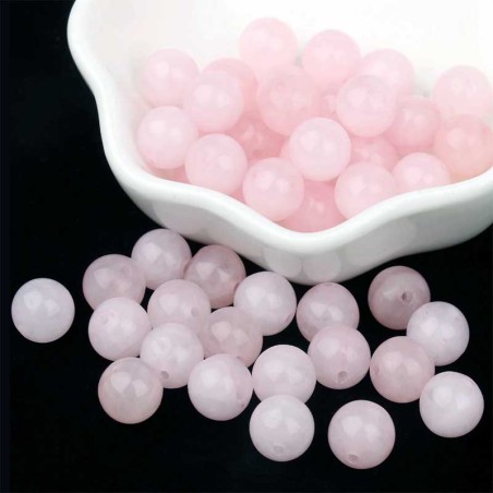 Rosakvarts perler krystal sten Natural Rose Quartz Gemstone Beads
