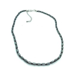 Herre Halskæde Blodsten cylindriske perler Natural Hematite Necklace