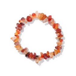 Karneol armbånd ægte krystalsten Natural Carnelian Chips Bracelet