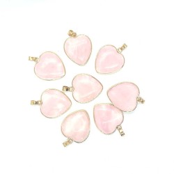 Rosakvarts hjerte vedhæng til halskæde Natural Rose Quartz Heart