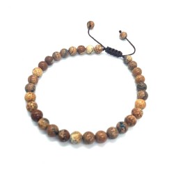 Shamballa armbånd Billed Jaspis sten knyttesnor herrearmbånd Natural Jasper Gemstone Bracelet