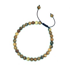 Shamballa armbånd Billed Jaspis sten knyttesnor herrearmbånd Natural Jasper Gemstone Bracelet