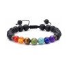 Shamballa Armbånd 7 Chakra sten og Lavasten Yoga Bracelet