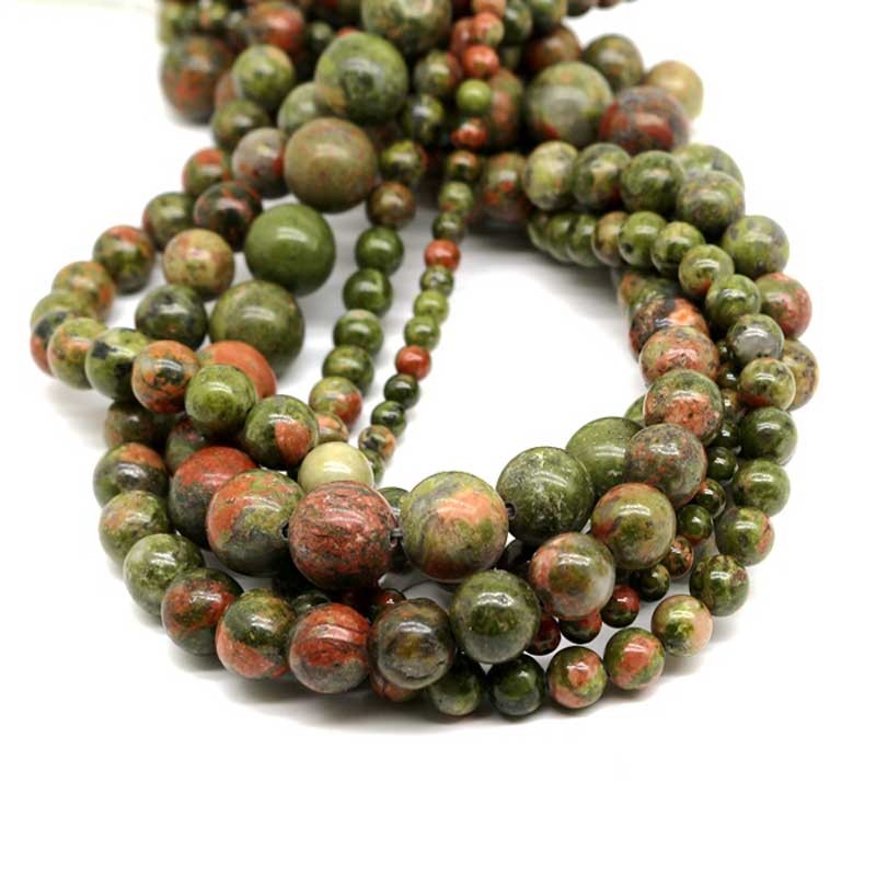 Unakit sten perler til smykker Natural Unakite Gemstone Beads