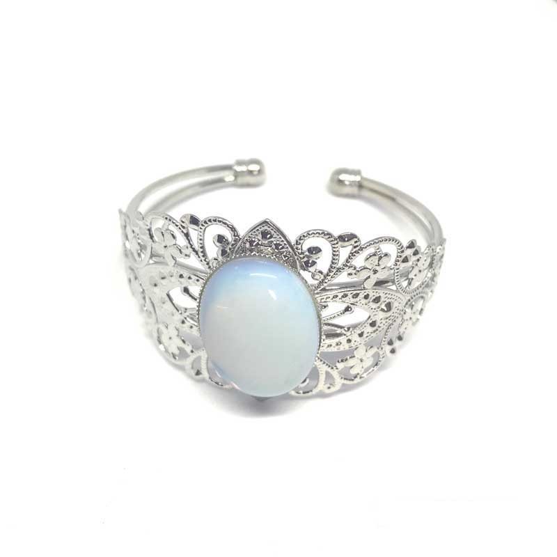 Armbånd Hvid Opal Antik Sølv Vintage Style - køb online Armbånd Hvid Opal Antik Sølv Vintage Style - køb online